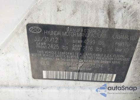 2013 Hyundai Sonata Gls from USA, damaged, VIN 5NPEB4AC4DH573394
